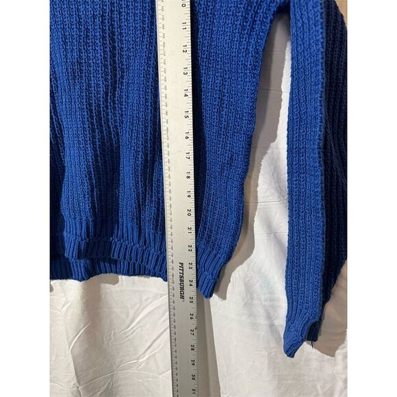 VTG Sears Roebuck Hand-Looked Mens Blue Crew Neck Pullover Sweater M Long Sleeve - Picture 6 of 9